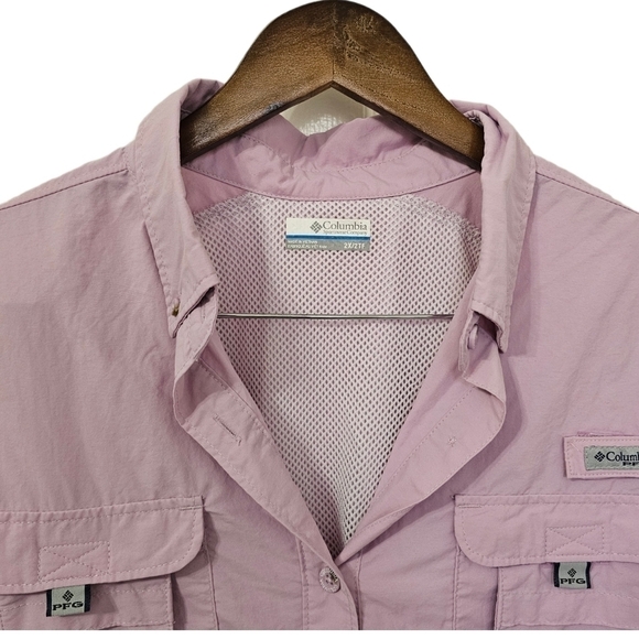Columbia utility light button jacket lavender pink long sleeve pockets s… - Picture 3 of 10